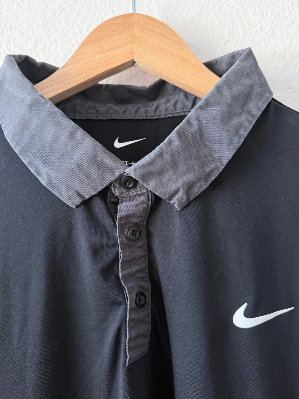 Nike Dri-FIT Black Performance Golf Polo Shirt Men’s XXL Athletic Short Sleeve
